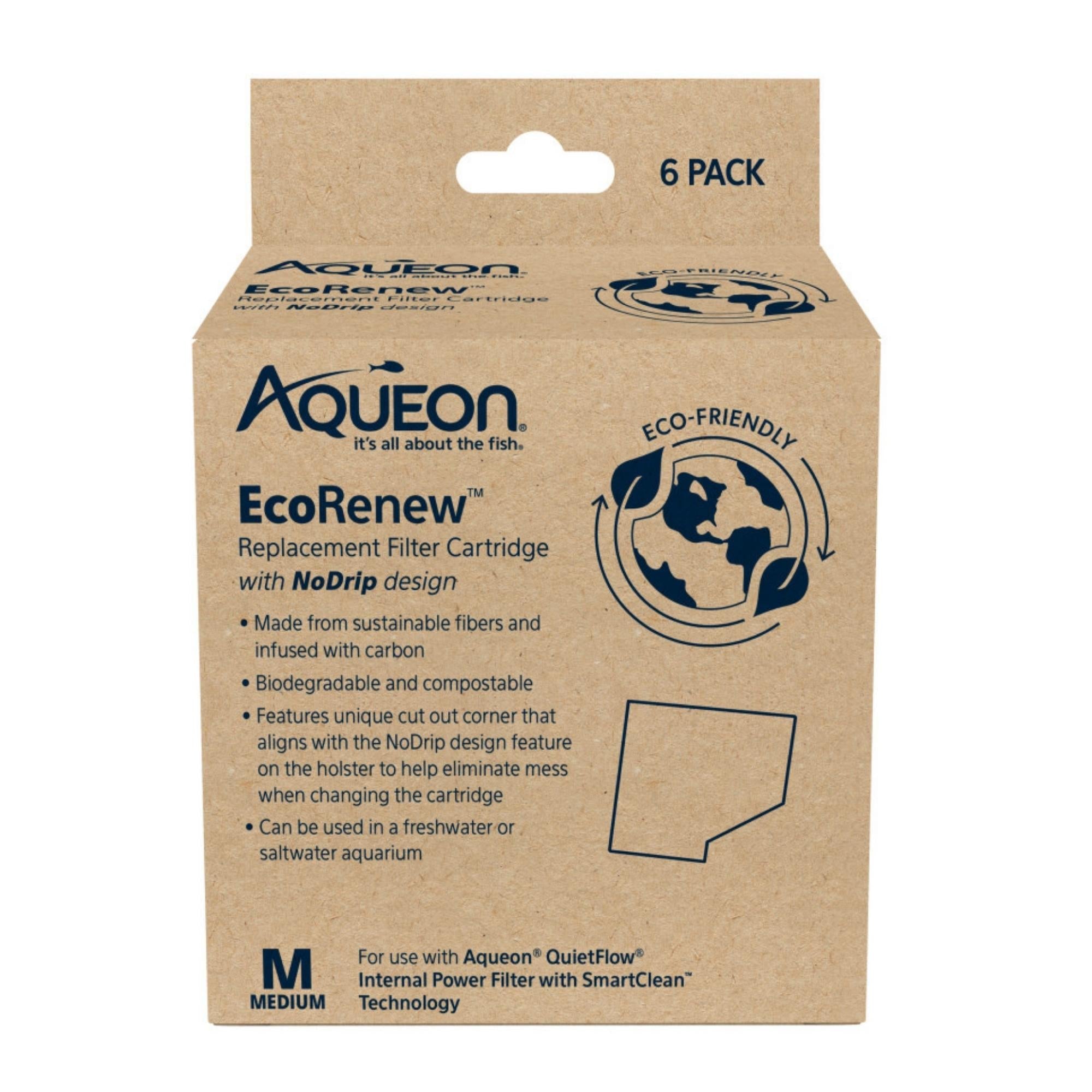 Aqueon Ecorenew Filter Cartridges 1ea/Medium 6 Pk