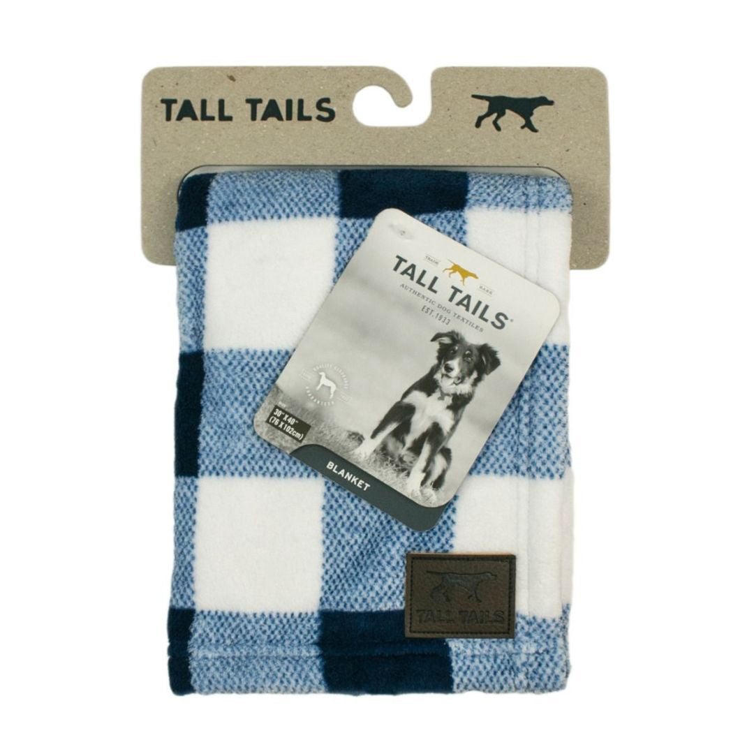 Tall Tails Dog Blanket Navy Plaid 30X40 - VAILEO