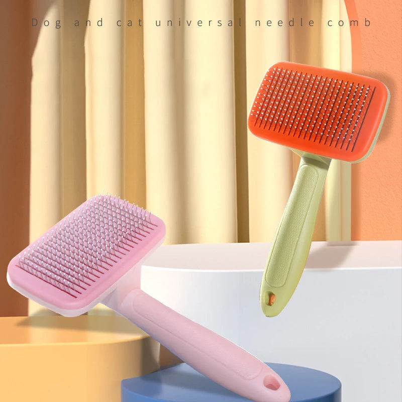 Kimpets Dog Comb Self Cleaning Cat Brush Comb Pet Grooming - VAILEO