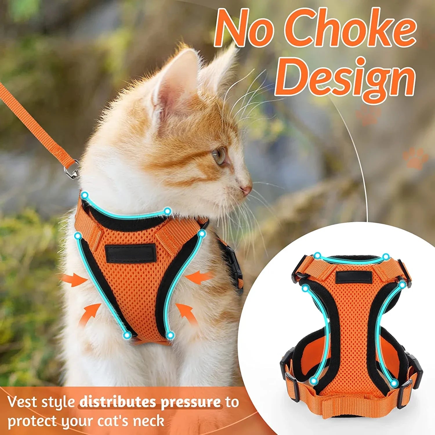 Cat Harness and Leash for Walking - VAILEO