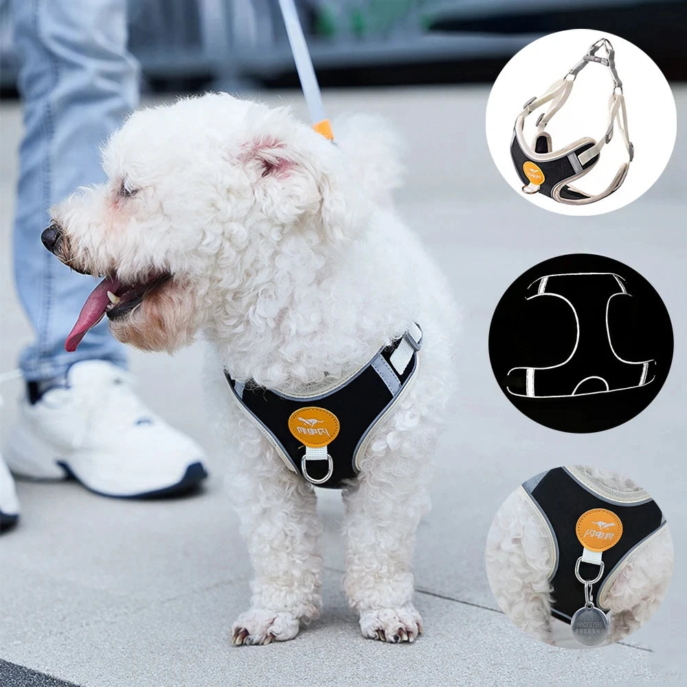 Pet Reflective Pet Chest Strap Suede Breathable Dog Harness - VAILEO